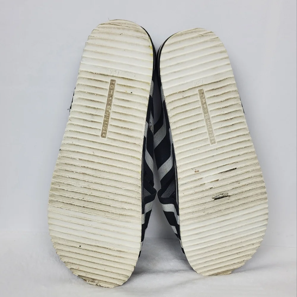 Tommy Hilfiger Black and White Striped Sandals 7.5
